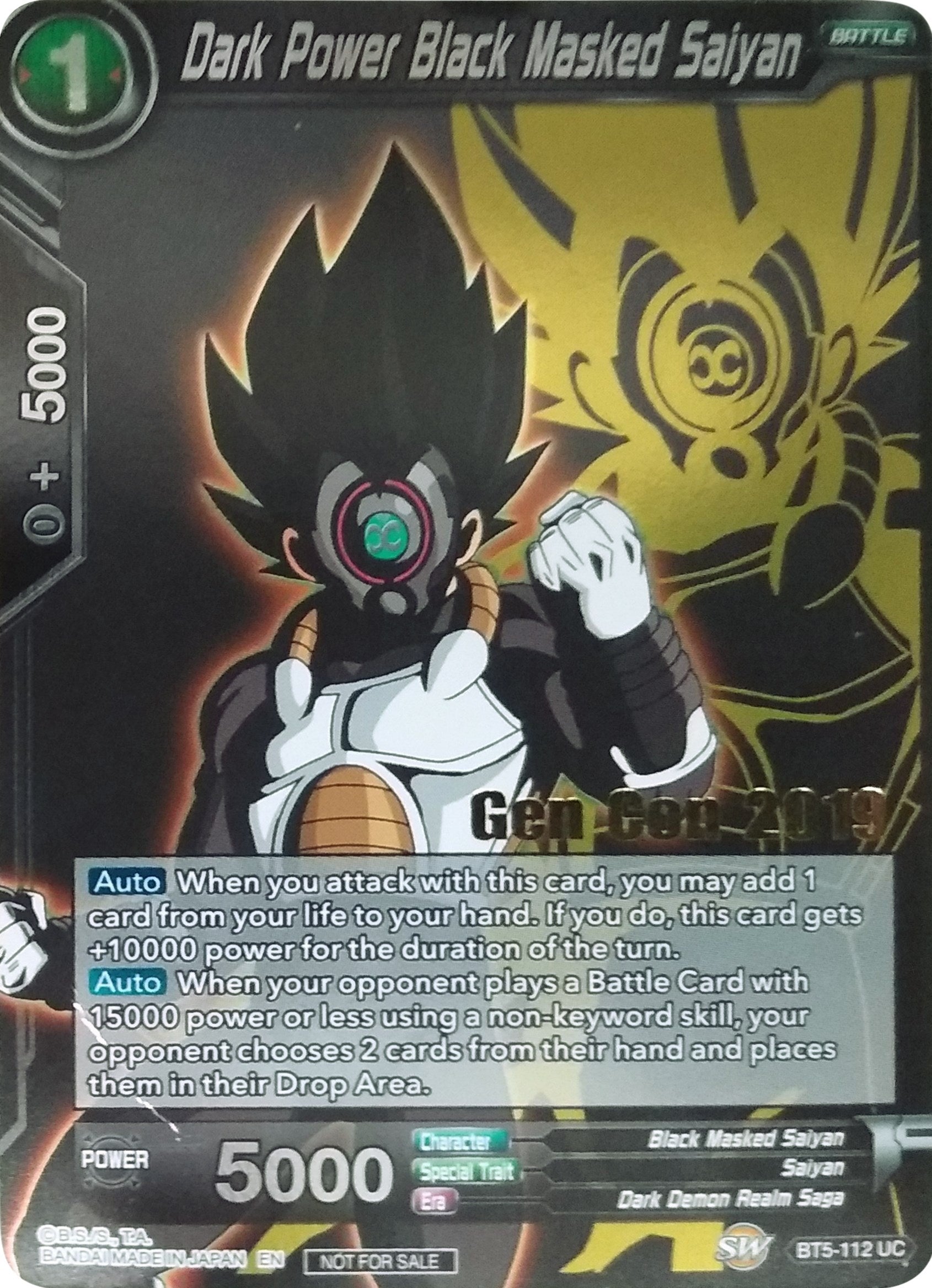 Dark Power Black Masked Saiyan (Gen Con 2019) (BT5-112) [Promotion Cards] | Cracking-Singles