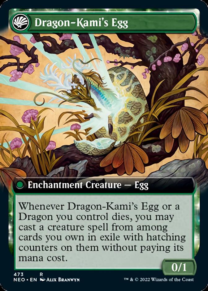 The Dragon-Kami Reborn // Dragon-Kami's Egg (Extended Art) [Kamigawa: Neon Dynasty] | Cracking-Singles