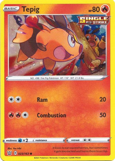 Tepig (023/163) (Cosmos Holo) [Sword & Shield: Battle Styles] | Cracking-Singles