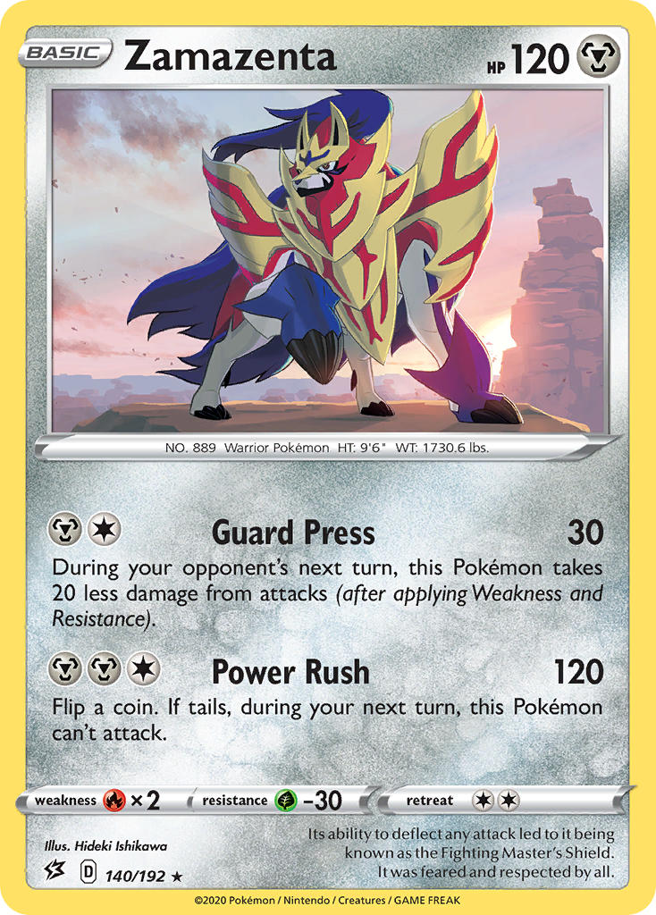 Zamazenta (140/192) (Cracked Ice Holo) (Theme Deck Exclusive) [Sword & Shield: Rebel Clash] | Cracking-Singles