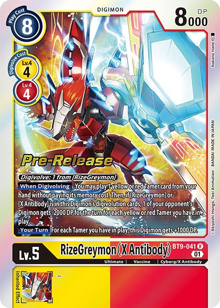 RizeGreymon (X Antibody) [BT9-041] [X Record Pre-Release Promos] | Cracking-Singles