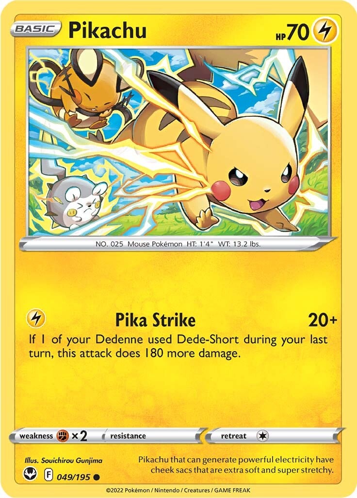 Pikachu (049/195) [Sword & Shield: Silver Tempest] | Cracking-Singles