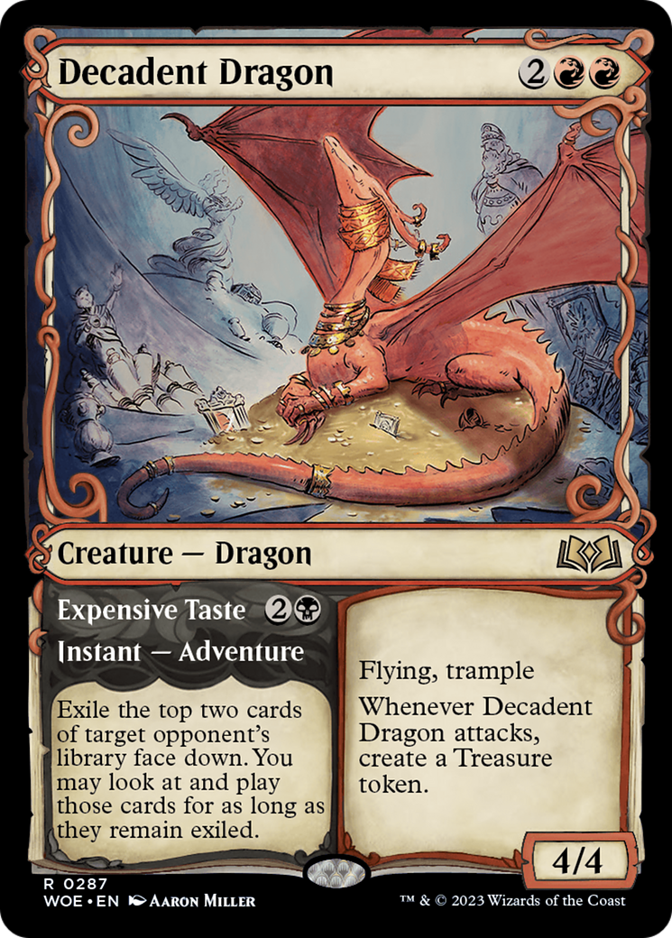 Decadent Dragon // Expensive Taste (Showcase) [Wilds of Eldraine] | Cracking-Singles