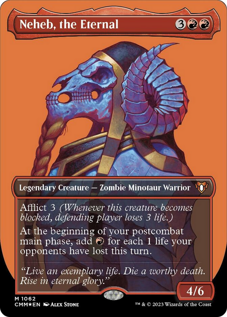 Neheb, the Eternal (Borderless Textured Foil Frame Break) [Commander Masters] | Cracking-Singles