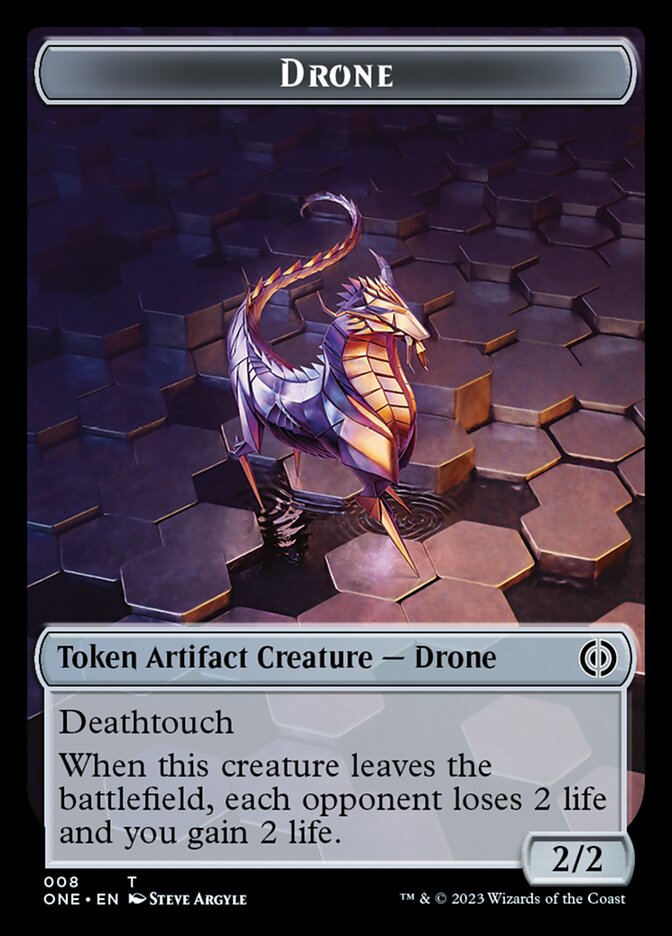 Rebel // Drone Double-Sided Token [Phyrexia: All Will Be One Tokens] | Cracking-Singles