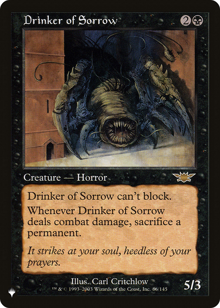 Drinker of Sorrow [The List] | Cracking-Singles