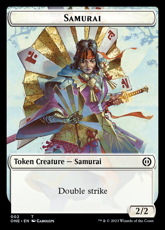 Rebel // Samurai Double-Sided Token [Phyrexia: All Will Be One Tokens] | Cracking-Singles