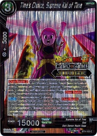 Time's Choice, Supreme Kai of Time (Level 2) (BT4-103) [Judge Promotion Cards] | Cracking-Singles