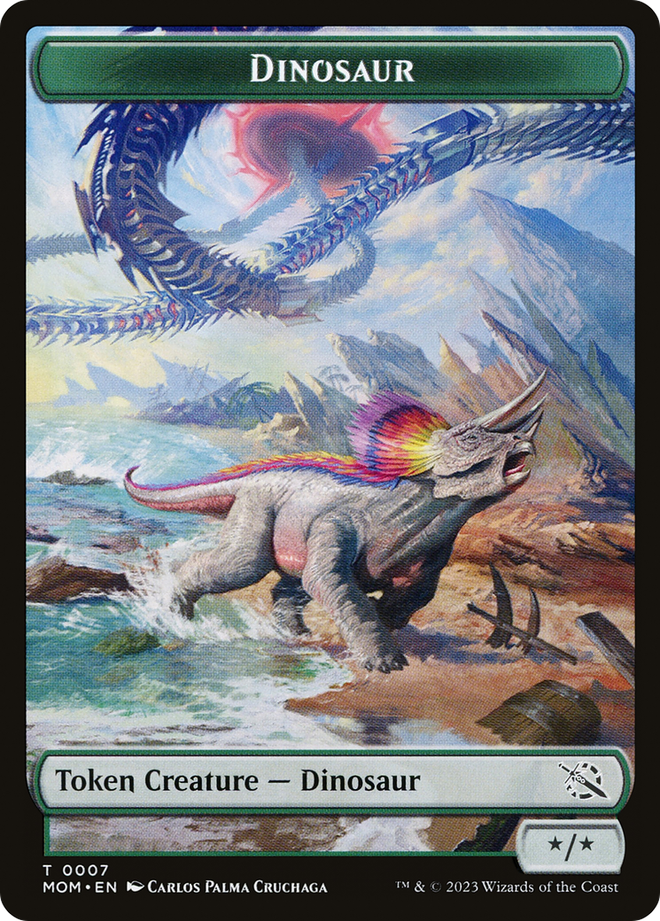 Treasure (20) // Dinosaur Double-Sided Token [March of the Machine Tokens] | Cracking-Singles