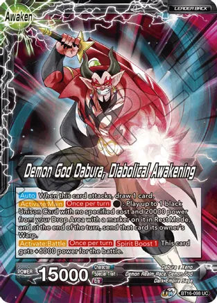 Dabura // Demon God Dabura, Diabolical Awakening (BT16-098) [Realm of the Gods] | Cracking-Singles