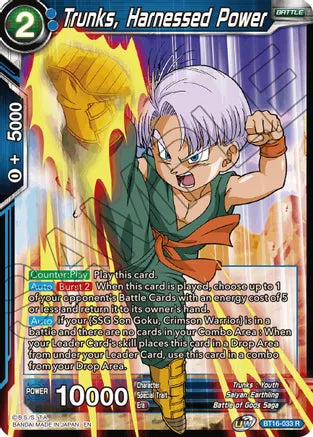 Trunks, Harnessed Power (BT16-033) [Realm of the Gods] | Cracking-Singles