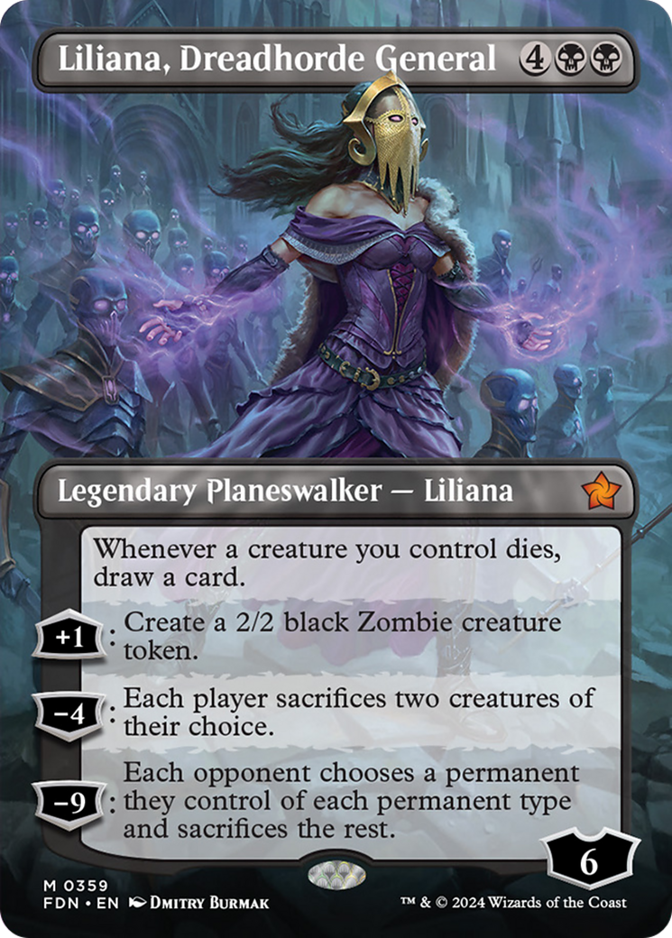 Liliana, Dreadhorde General (Borderless) [Foundations] | Cracking-Singles