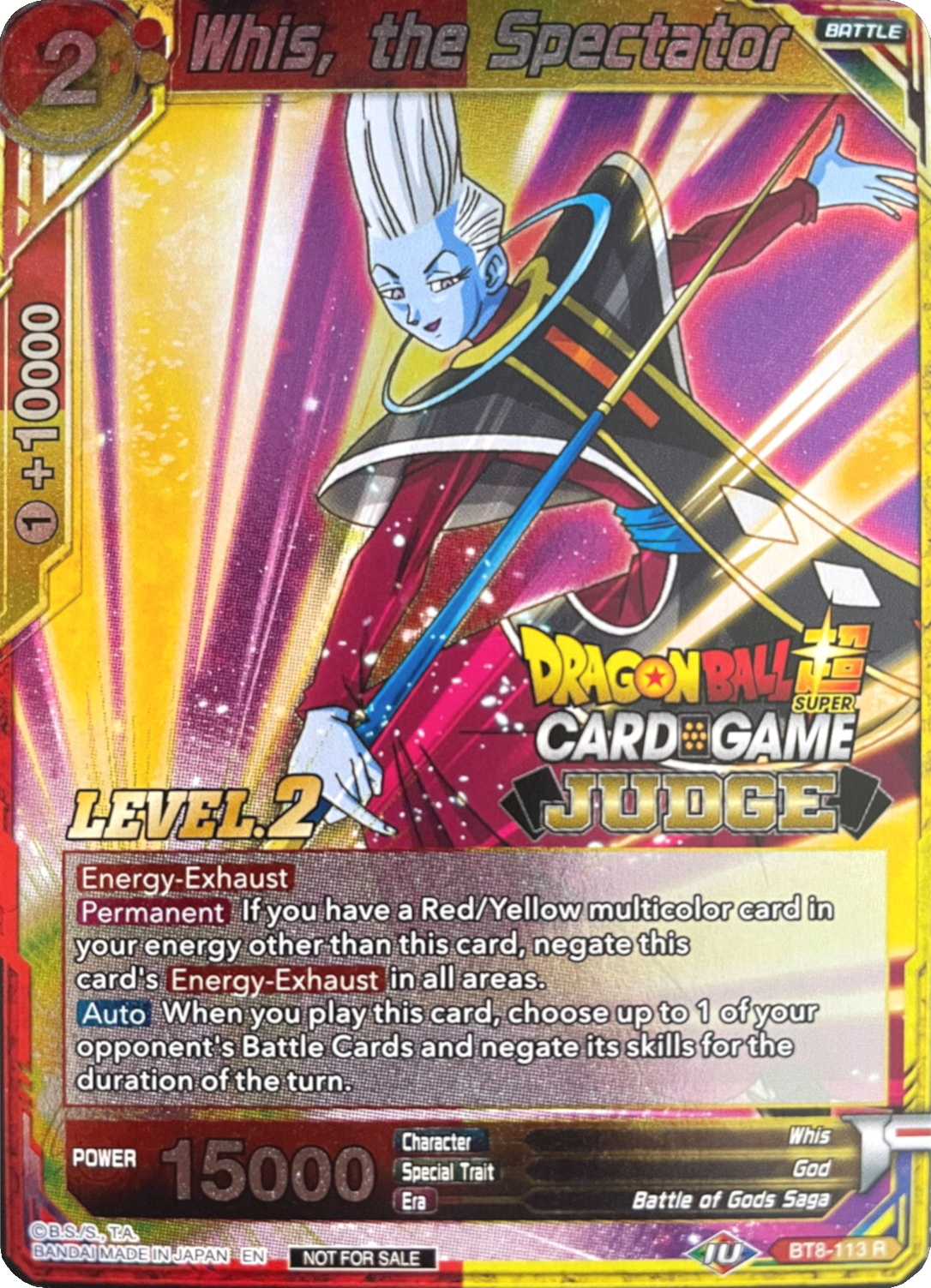 Whis, the Spectator (Level 2) (BT8-113) [Judge Promotion Cards] | Cracking-Singles