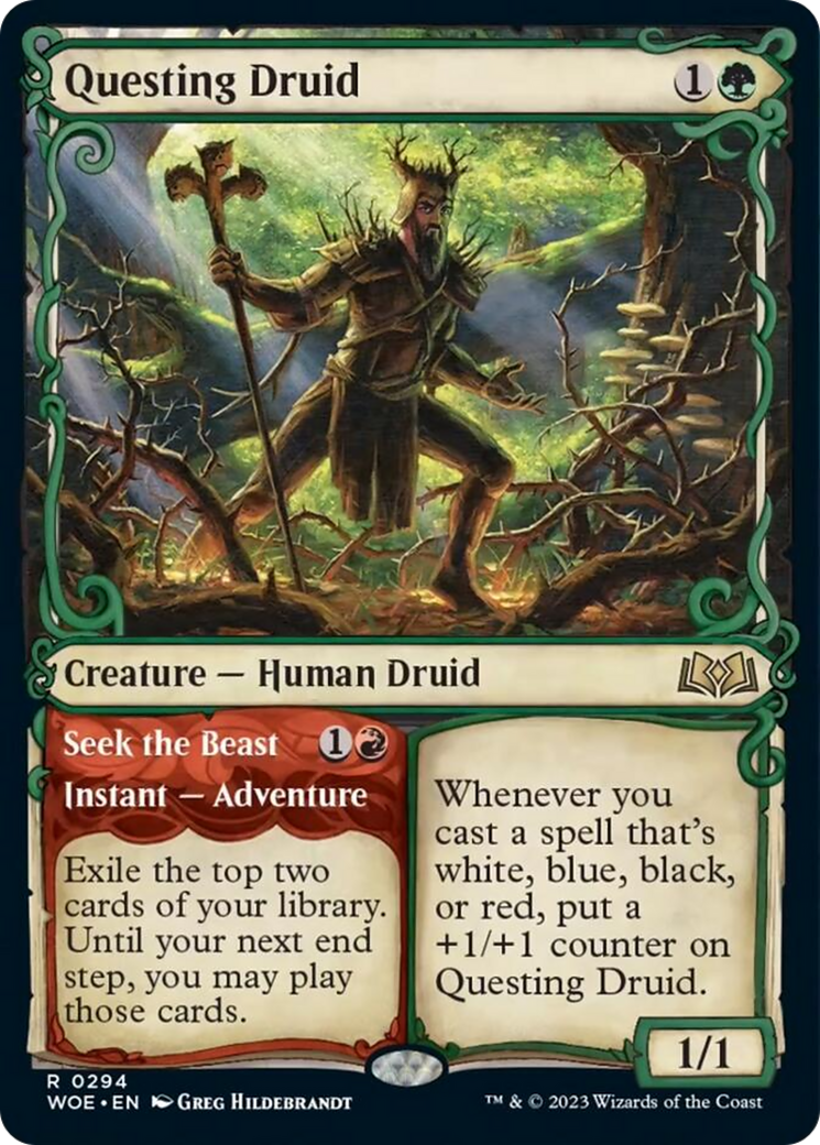 Questing Druid // Seek the Beast (Showcase) [Wilds of Eldraine] | Cracking-Singles