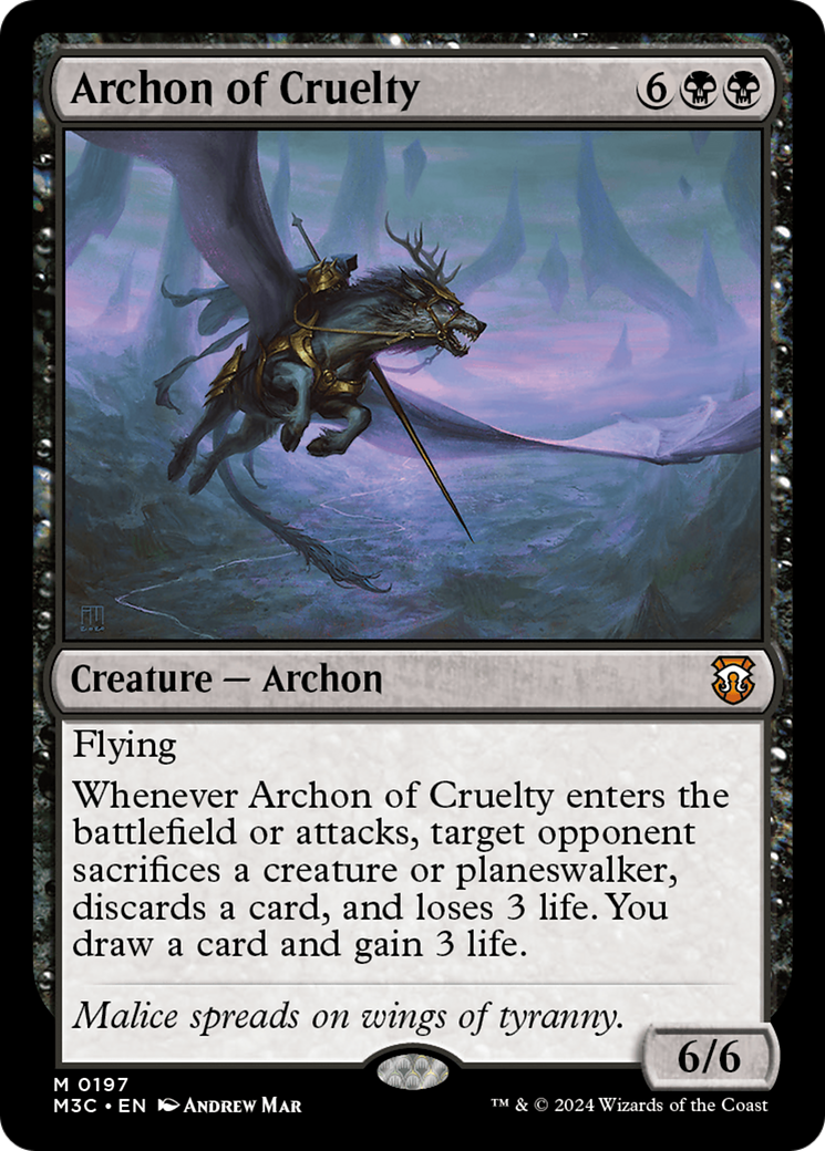 Archon of Cruelty (Ripple Foil) [Modern Horizons 3 Commander] | Cracking-Singles