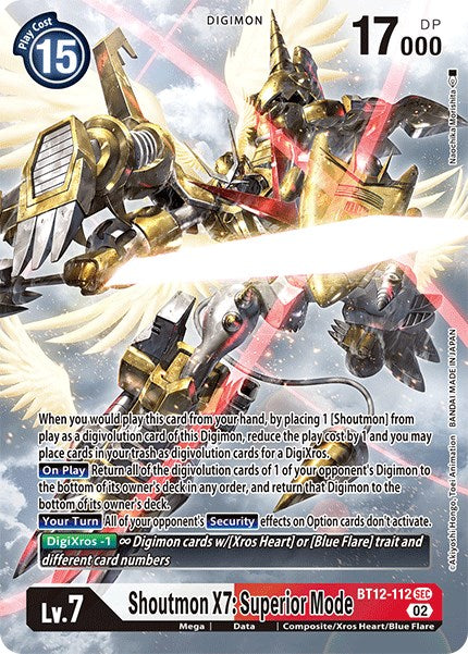 Shoutmon X7: Superior Mode [BT12-112] (Alternate Art) [Across Time] | Cracking-Singles