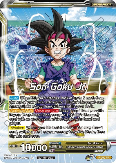 Son Goku Jr. // SS Son Goku Jr., Scion of the Lineage (Gold Stamped) (P-290) [Promotion Cards] | Cracking-Singles