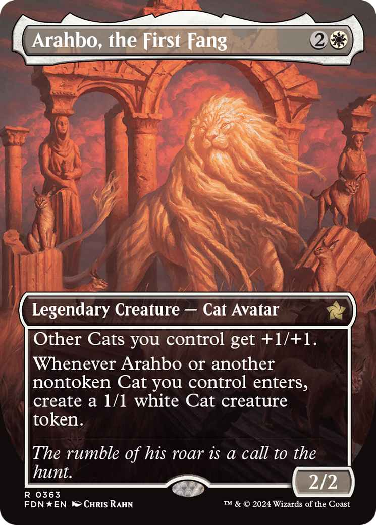 Arahbo, the First Fang (Borderless) (Mana Foil) [Foundations] | Cracking-Singles