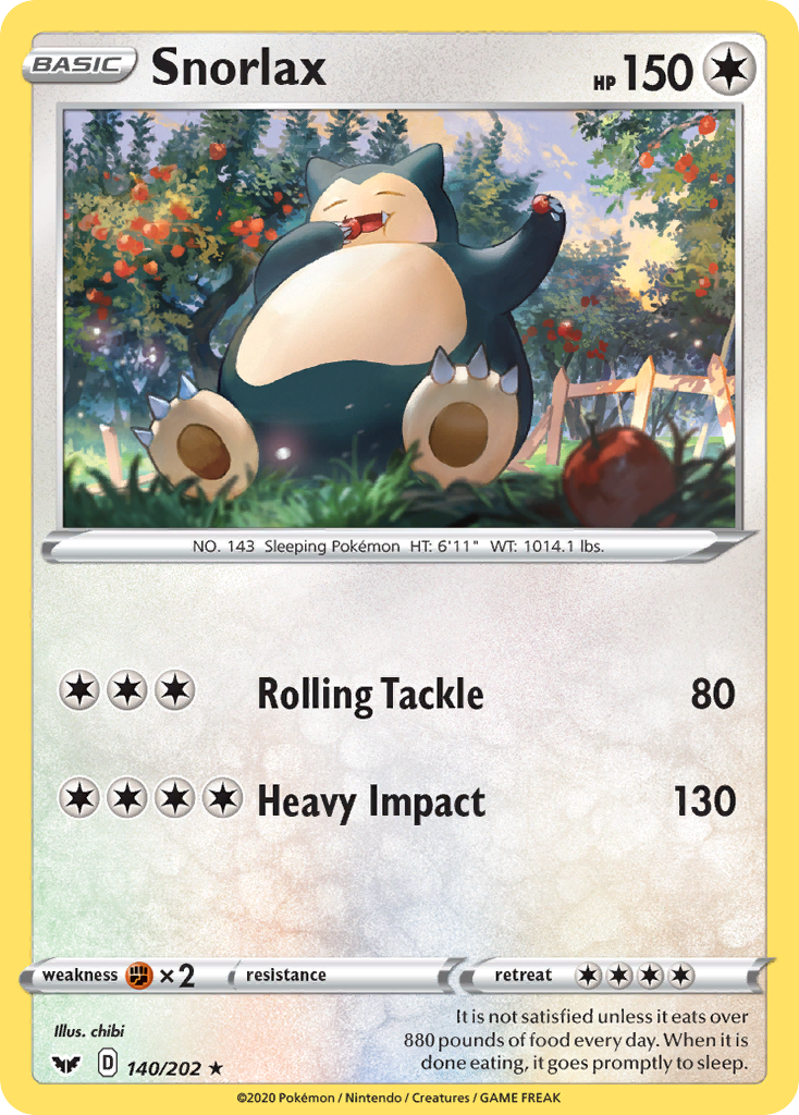 Snorlax (140/202) [Sword & Shield: Base Set] | Cracking-Singles