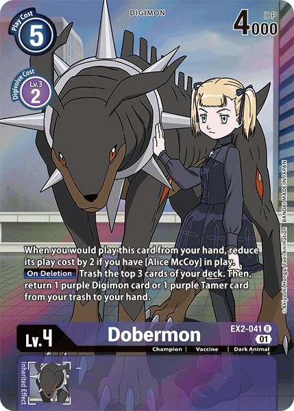 Dobermon [EX2-041] (Alternate Art) [Digital Hazard] | Cracking-Singles