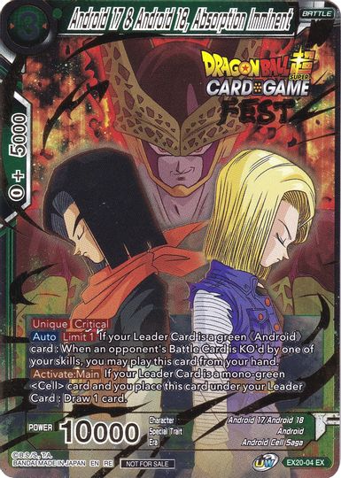 Android 17 & Android 18, Absorption Imminent (Card Game Fest 2022) (EX20-04) [Tournament Promotion Cards] | Cracking-Singles