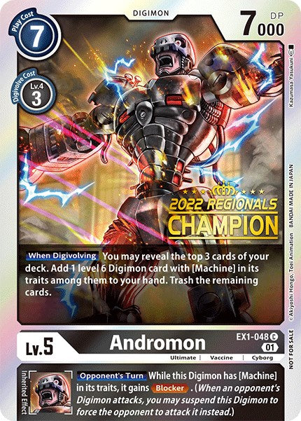 Andromon [EX1-048] (2022 Championship Online Regional) (Online Champion) [Classic Collection Promos] | Cracking-Singles