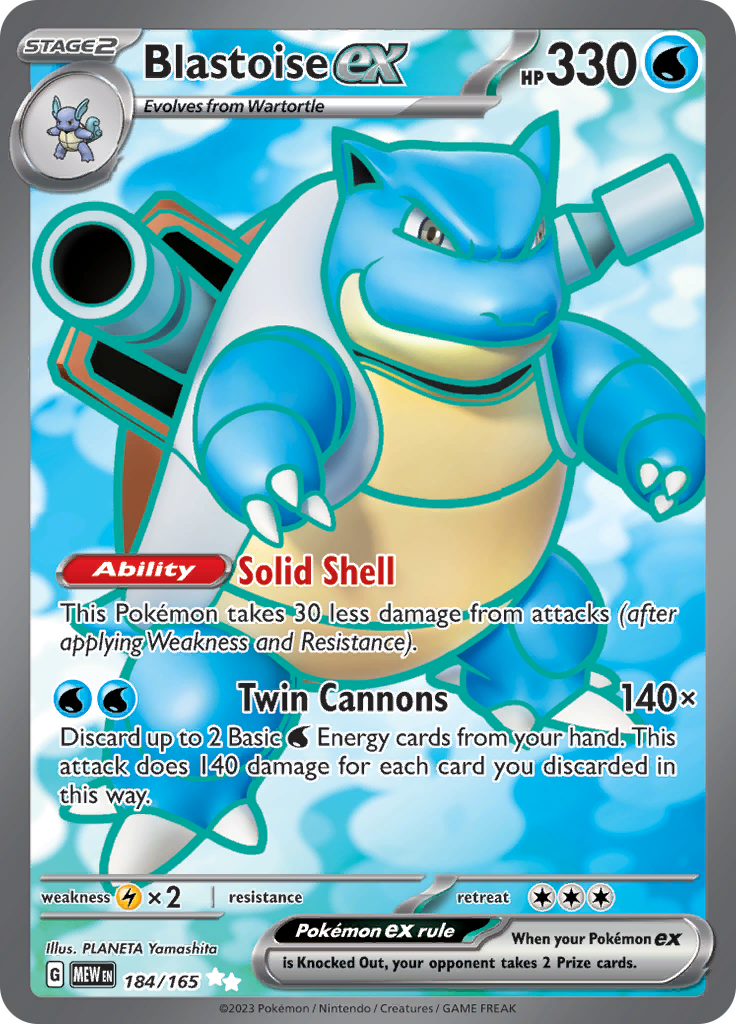 Blastoise ex (184/165) [Scarlet & Violet 151] | Cracking-Singles