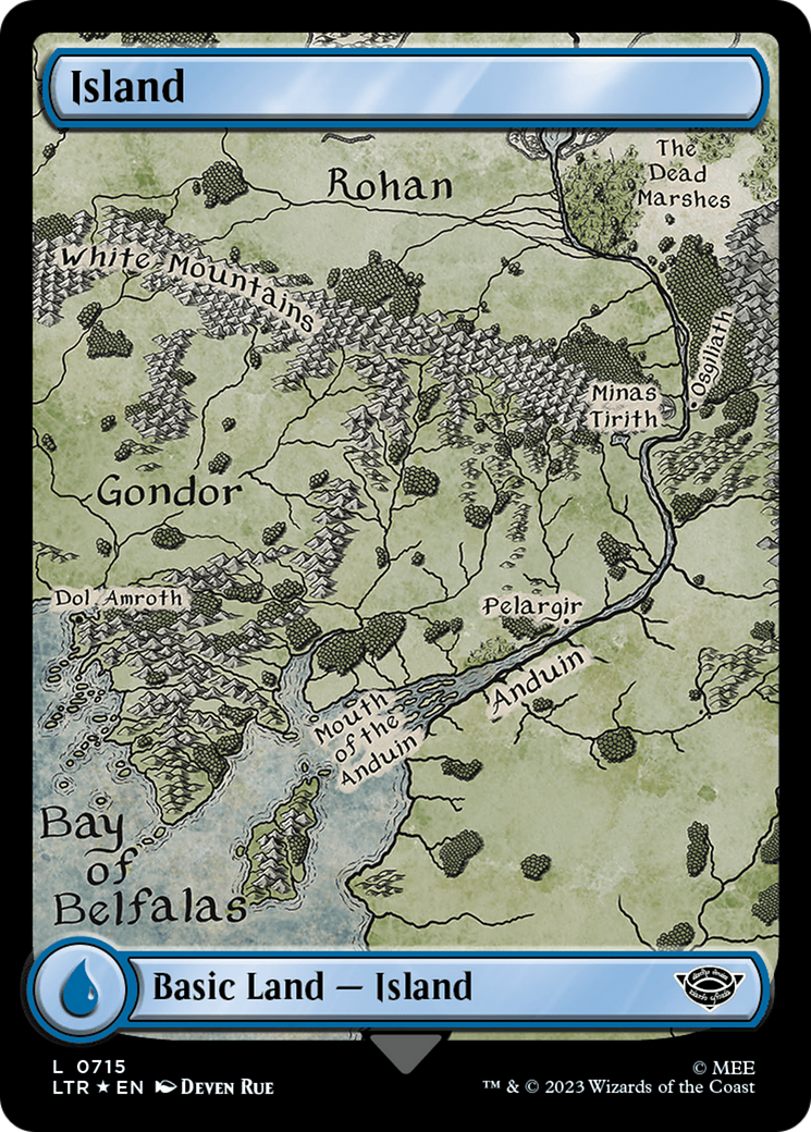 Island (0715) (Surge Foil) [The Lord of the Rings: Tales of Middle-Earth] | Cracking-Singles