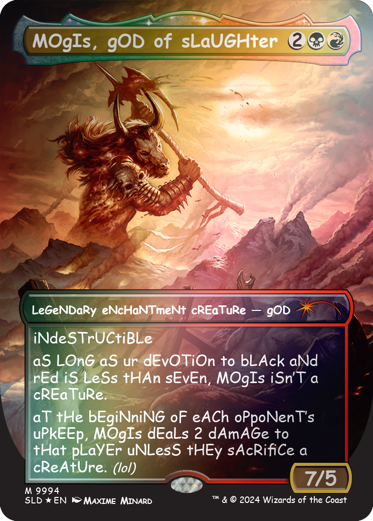 MOgIs, gOD of sLaUGHter (9994) (Rainbow Foil) [Secret Lair Drop Series] | Cracking-Singles