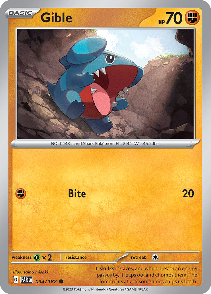 Gible (094/182) [Scarlet & Violet: Paradox Rift] | Cracking-Singles