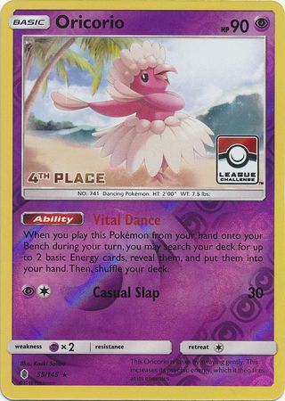 Oricorio (55/145) (League Promo 4th Place) [Sun & Moon: Guardians Rising] | Cracking-Singles