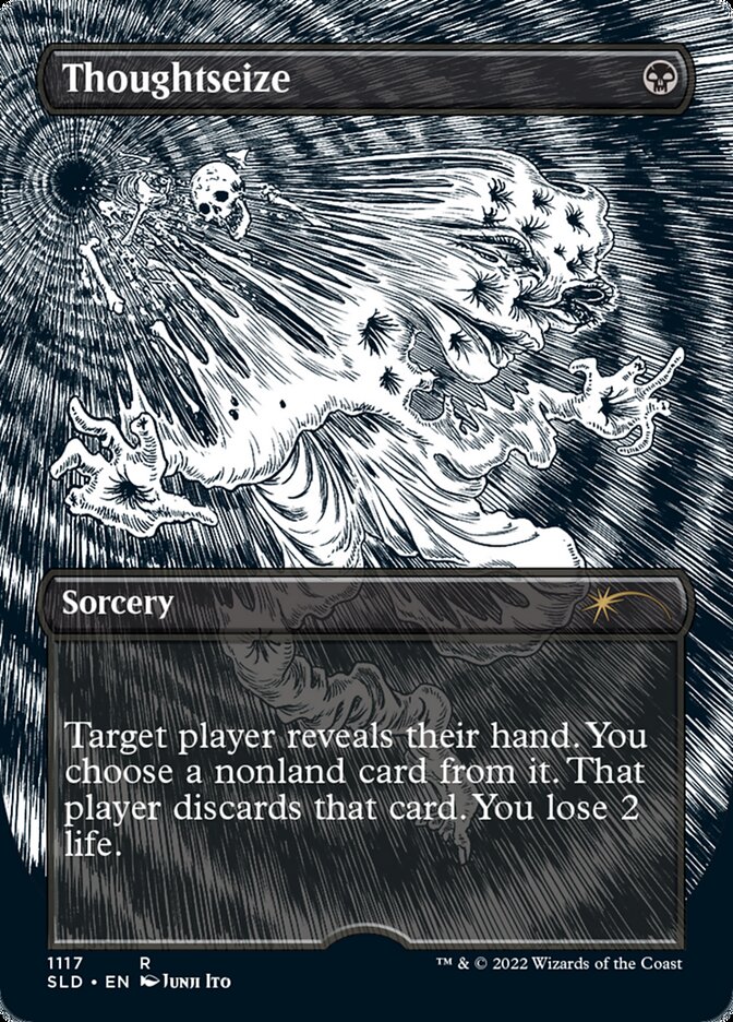 Thoughtseize (Borderless Etched Foil) [Secret Lair Drop Series] | Cracking-Singles