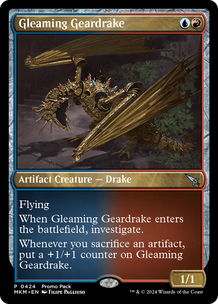 Gleaming Geardrake (Promo Pack) [Murders at Karlov Manor Promos] | Cracking-Singles