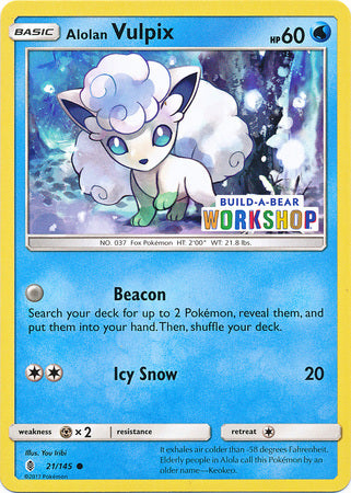 Alolan Vulpix (21/145) (Build A Bear Workshop Exclusive) [Sun & Moon: Guardians Rising] | Cracking-Singles