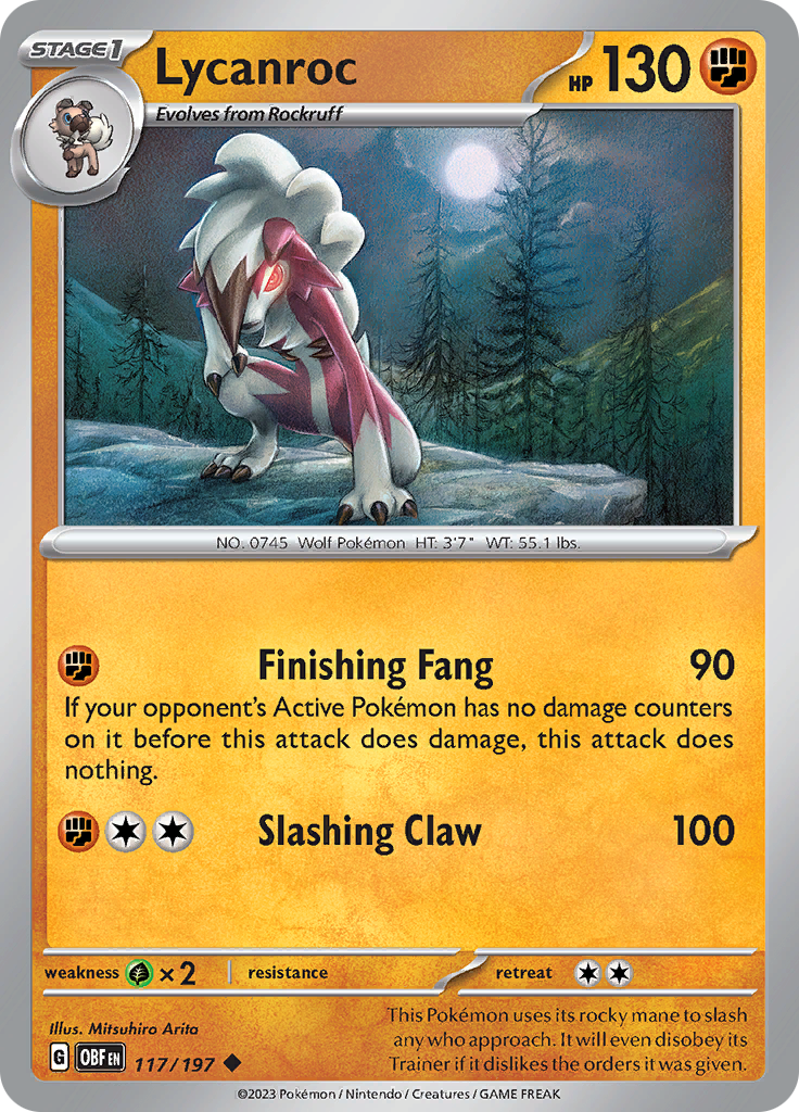 Lycanroc (117/197) [Scarlet & Violet: Obsidian Flames] | Cracking-Singles