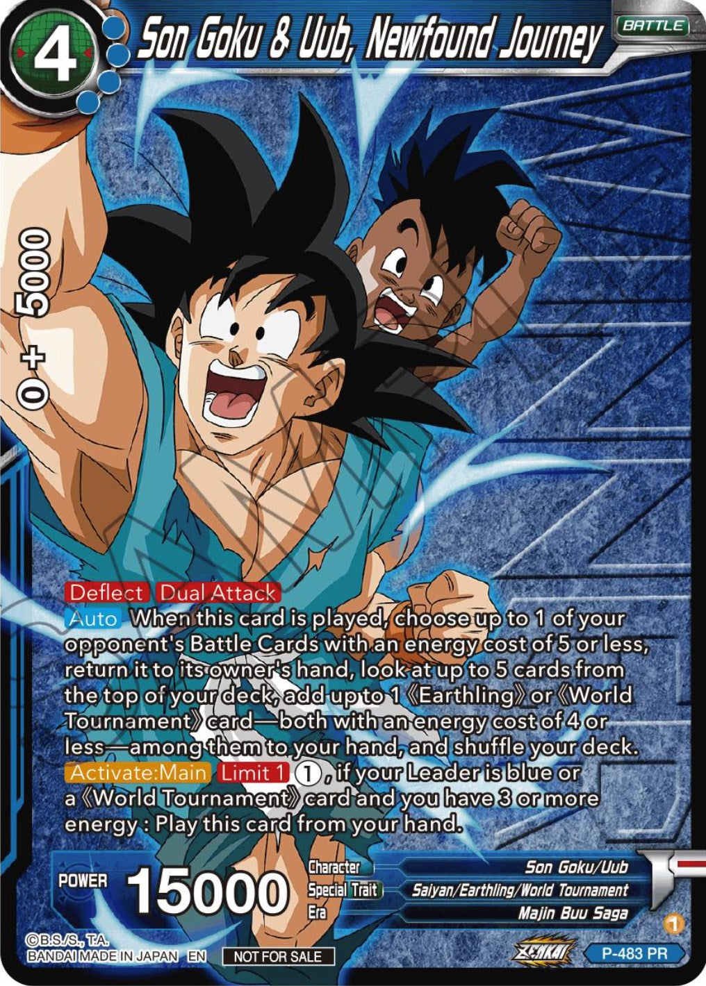 Son Goku & Uub, Newfound Journey (Zenkai Series Tournament Pack Vol.3 Winner) (P-483) [Tournament Promotion Cards] | Cracking-Singles