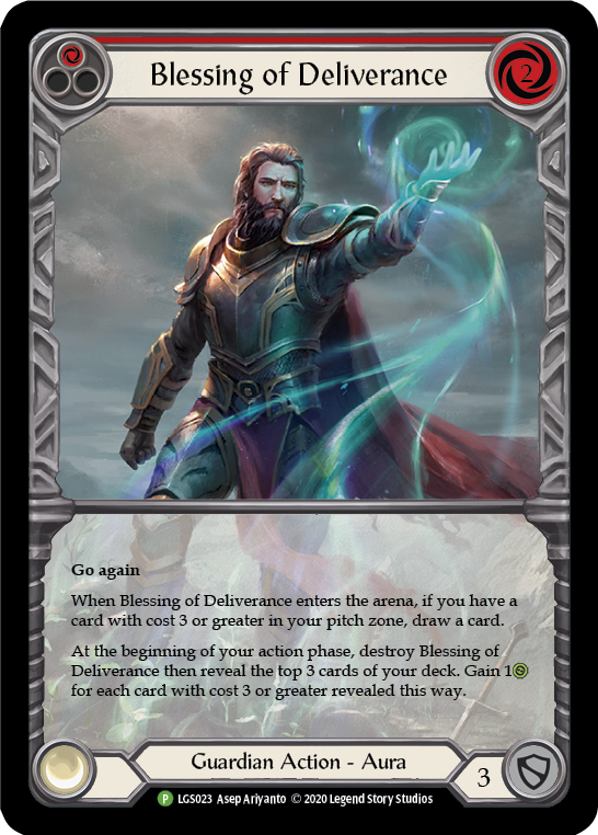 Blessing of Deliverance (Red) [LGS023] (Promo)  Rainbow Foil | Cracking-Singles