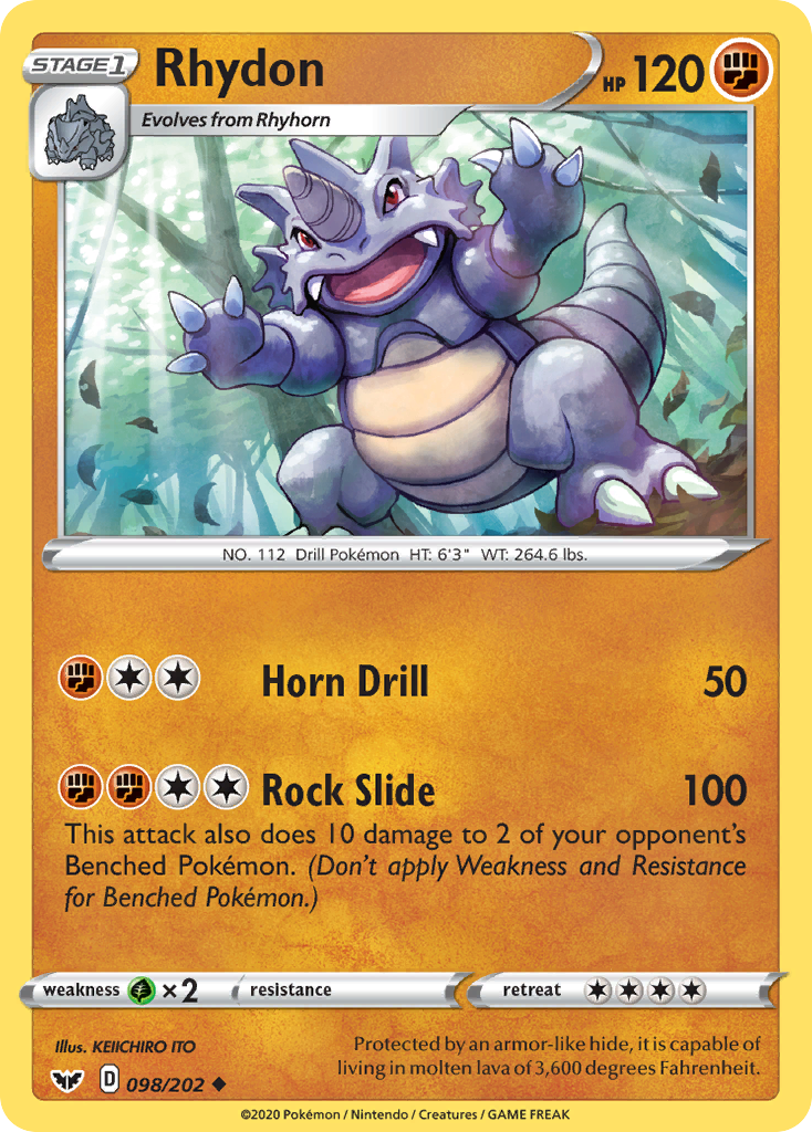 Rhydon (098/202) [Sword & Shield: Base Set] | Cracking-Singles