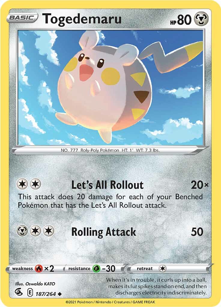 Togedemaru (187/264) [Sword & Shield: Fusion Strike] | Cracking-Singles