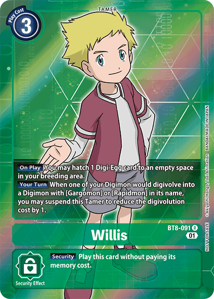 Willis [BT8-091] (Alternative Art - Box Topper) [New Awakening] | Cracking-Singles