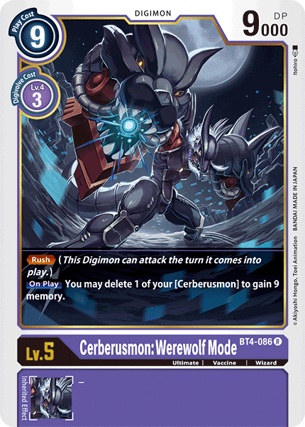 Cerberusmon: Werewolf Mode [BT4-086] [Great Legend] | Cracking-Singles