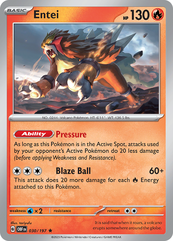 Entei (030/197) [Scarlet & Violet: Obsidian Flames] | Cracking-Singles