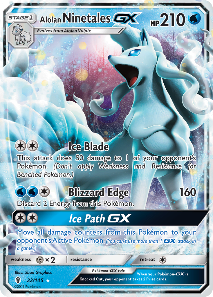 Alolan Ninetales GX (22/145) [Sun & Moon: Guardians Rising] | Cracking-Singles