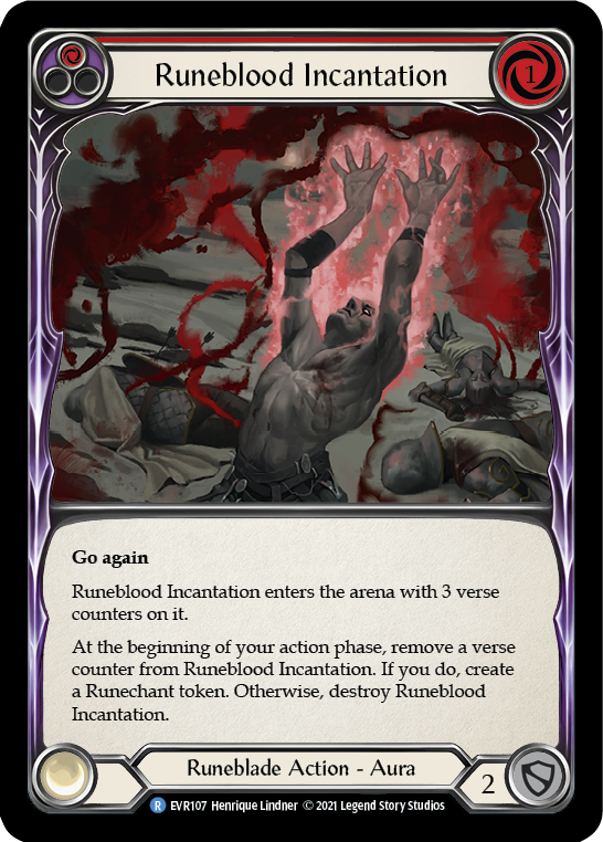 Runeblood Incantation (Red) [EVR107] (Everfest)  1st Edition Rainbow Foil | Cracking-Singles