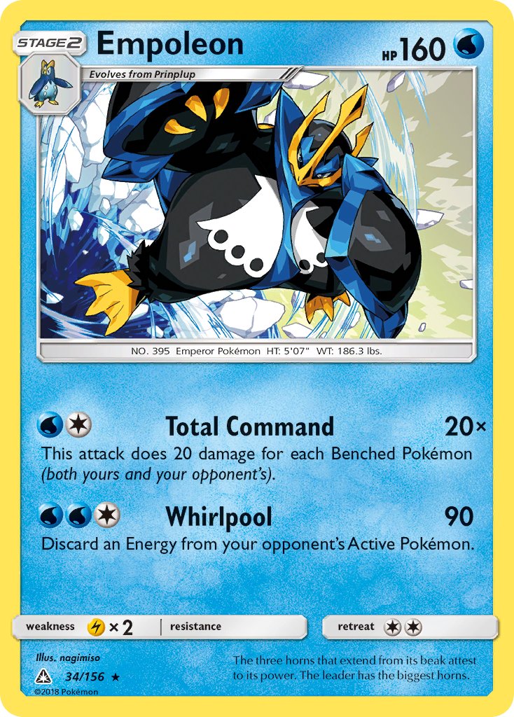 Empoleon (34/156) (Cracked Ice Holo) (Theme Deck Exclusive) [Sun & Moon: Ultra Prism] | Cracking-Singles