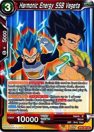 Harmonic Energy SSB Vegeta [BT6-007] | Cracking-Singles