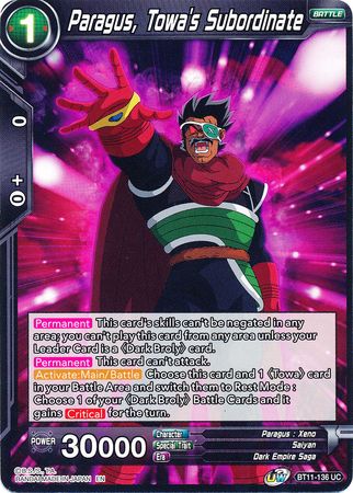 Paragus, Towa's Subordinate [BT11-136] | Cracking-Singles