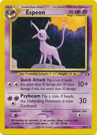 Espeon (20/75) [Neo Discovery Unlimited] | Cracking-Singles