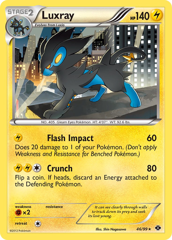 Luxray (46/99) (Cracked Ice Holo) (Blister Exclusive) [Black & White: Next Destinies] | Cracking-Singles