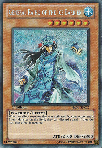 General Raiho of the Ice Barrier [HA04-EN025] Secret Rare | Cracking-Singles